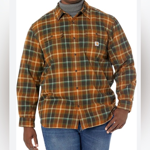 Carhartt Other - Carhartt Men's Loose Fit Heavyweight Flannel Long-Sleeve Plaid Shirt 2X